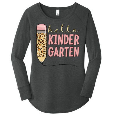 Hello Kindergarten 1st Day Of Kindergarten Pencil Women's Perfect Tri Tunic Long Sleeve Shirt