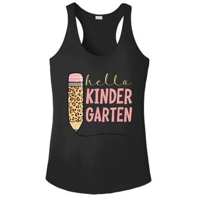 Hello Kindergarten 1st Day Of Kindergarten Pencil Ladies PosiCharge Competitor Racerback Tank