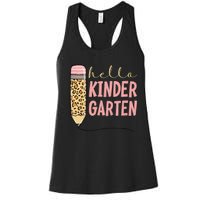 Hello Kindergarten 1st Day Of Kindergarten Pencil Women's Racerback Tank