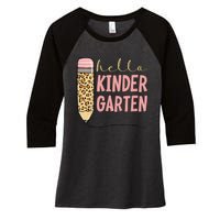 Hello Kindergarten 1st Day Of Kindergarten Pencil Women's Tri-Blend 3/4-Sleeve Raglan Shirt