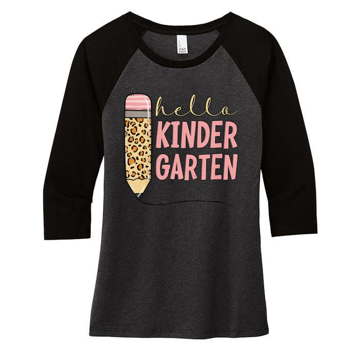 Hello Kindergarten 1st Day Of Kindergarten Pencil Women's Tri-Blend 3/4-Sleeve Raglan Shirt