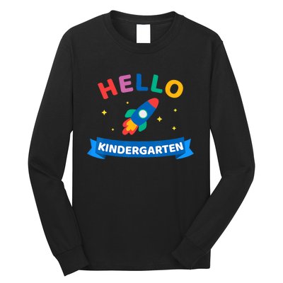 Hello Kindergarten 1st Day Back To School For Teacher Kids Long Sleeve Shirt