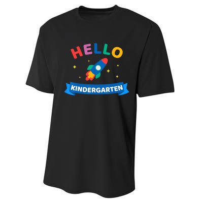 Hello Kindergarten 1st Day Back To School For Teacher Kids Performance Sprint T-Shirt