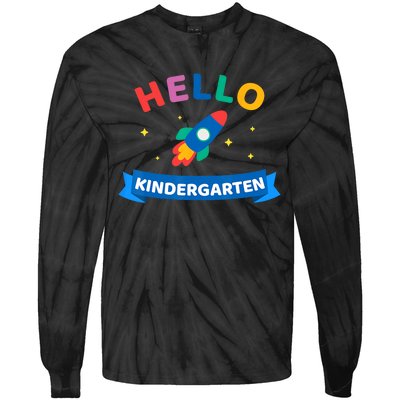 Hello Kindergarten 1st Day Back To School For Teacher Kids Tie-Dye Long Sleeve Shirt