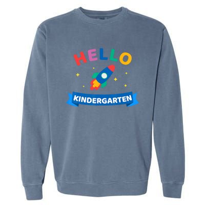 Hello Kindergarten 1st Day Back To School For Teacher Kids Garment-Dyed Sweatshirt