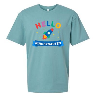 Hello Kindergarten 1st Day Back To School For Teacher Kids Sueded Cloud Jersey T-Shirt