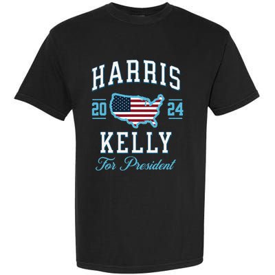 Harris Kelly 2024 Usa Flag Presidential Election Garment-Dyed Heavyweight T-Shirt