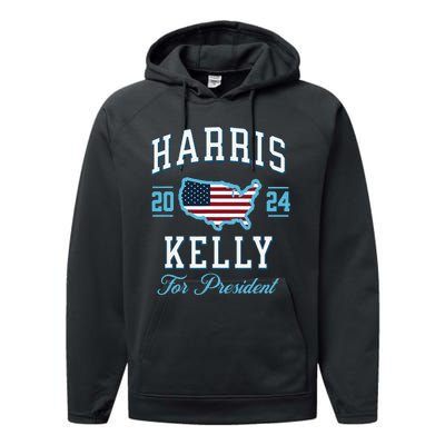 Harris Kelly 2024 Usa Flag Presidential Election Performance Fleece Hoodie