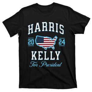 Harris Kelly 2024 Usa Flag Presidential Election T-Shirt