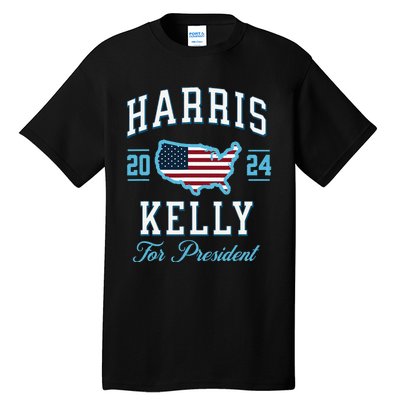 Harris Kelly 2024 Usa Flag Presidential Election Tall T-Shirt