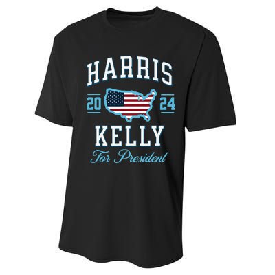 Harris Kelly 2024 Usa Flag Presidential Election Performance Sprint T-Shirt