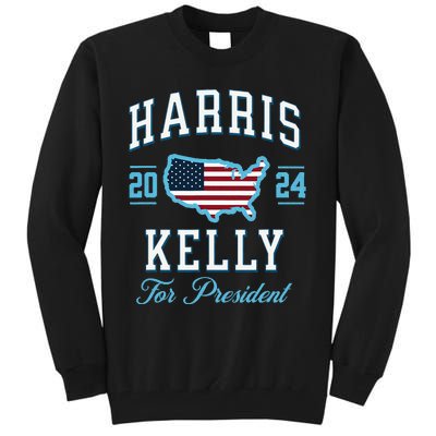 Harris Kelly 2024 Usa Flag Presidential Election Tall Sweatshirt