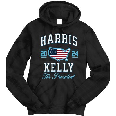 Harris Kelly 2024 Usa Flag Presidential Election Tie Dye Hoodie