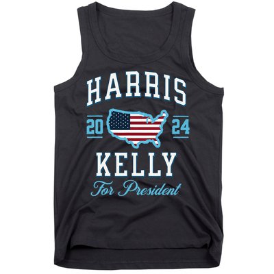 Harris Kelly 2024 Usa Flag Presidential Election Tank Top