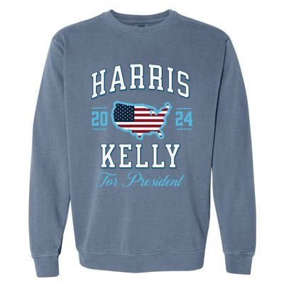 Harris Kelly 2024 Usa Flag Presidential Election Garment-Dyed Sweatshirt