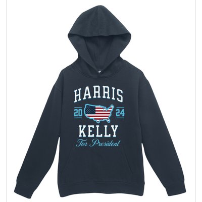 Harris Kelly 2024 Usa Flag Presidential Election Urban Pullover Hoodie