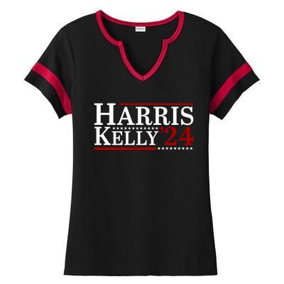 Harris Kelly 2024 For President Kamala Harris Mark Kelly Ladies Halftime Notch Neck Tee