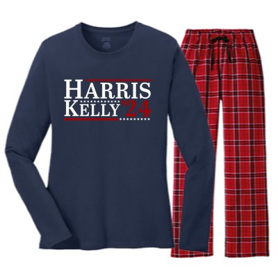 Harris Kelly 2024 For President Kamala Harris Mark Kelly Women's Long Sleeve Flannel Pajama Set 