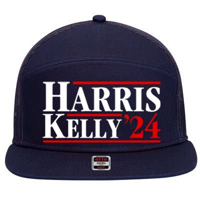 Harris Kelly 2024 For President Kamala Harris Mark Kelly 7 Panel Mesh Trucker Snapback Hat