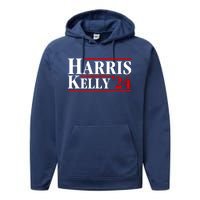 Harris Kelly 2024 For President Kamala Harris Mark Kelly Performance Fleece Hoodie