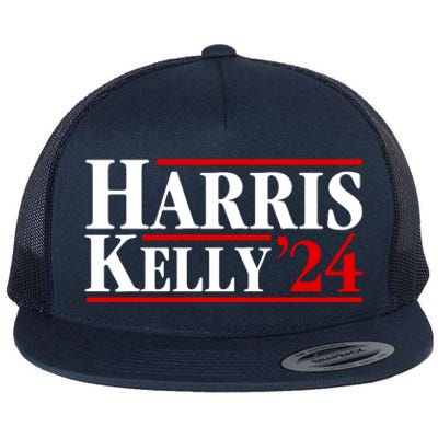 Harris Kelly 2024 For President Kamala Harris Mark Kelly Flat Bill Trucker Hat