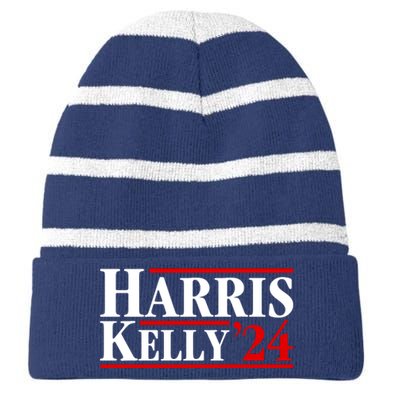 Harris Kelly 2024 For President Kamala Harris Mark Kelly Striped Beanie with Solid Band