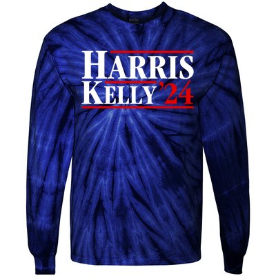 Harris Kelly 2024 For President Kamala Harris Mark Kelly Tie-Dye Long Sleeve Shirt