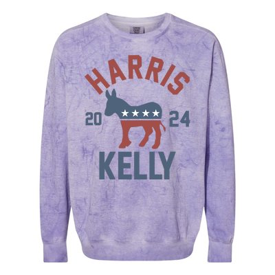 Harris Kelly 2024 For President Kamala Harris Mark Kelly Colorblast Crewneck Sweatshirt