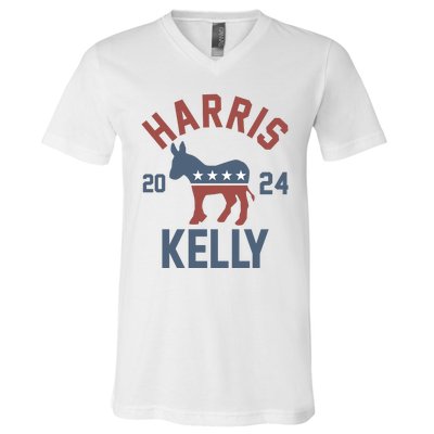 Harris Kelly 2024 For President Kamala Harris Mark Kelly V-Neck T-Shirt