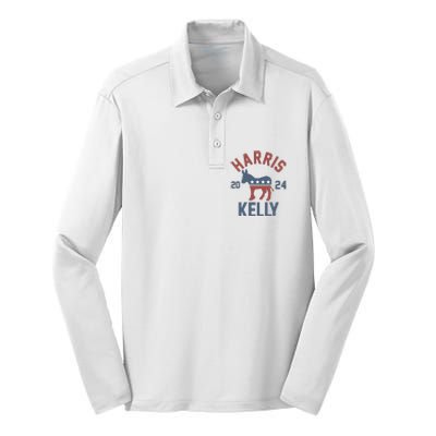 Harris Kelly 2024 For President Kamala Harris Mark Kelly Silk Touch Performance Long Sleeve Polo