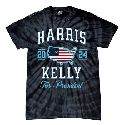 Harris Kelly 2024 Usa Flag Presidential Election Vintage Tie-Dye T-Shirt