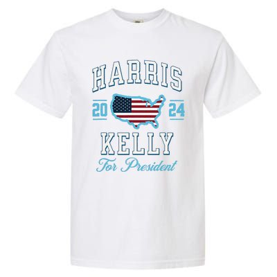 Harris Kelly 2024 Usa Flag Presidential Election Vintage Garment-Dyed Heavyweight T-Shirt