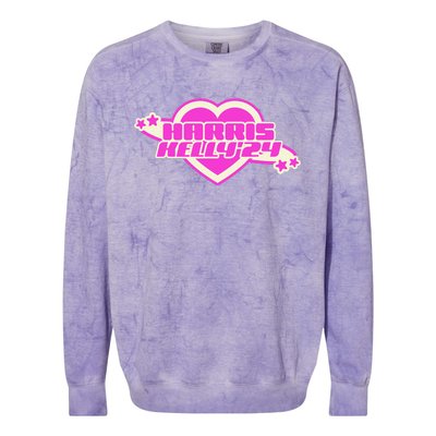 Harris Kelly 2024 Trendy Heart Girly Democrat Colorblast Crewneck Sweatshirt