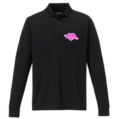 Harris Kelly 2024 Trendy Heart Girly Democrat Performance Long Sleeve Polo