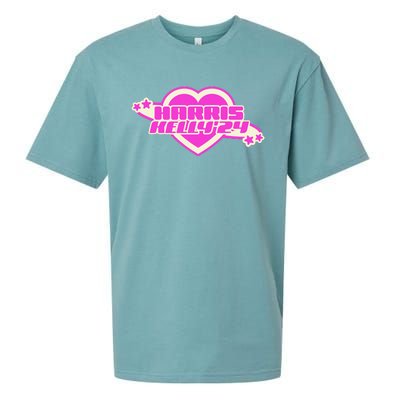 Harris Kelly 2024 Trendy Heart Girly Democrat Sueded Cloud Jersey T-Shirt