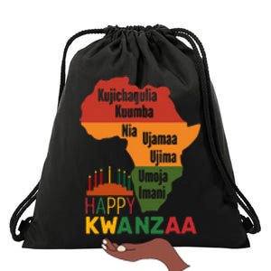 Happy Kwanzaa 7 Principles Of Kwanzaa Drawstring Bag