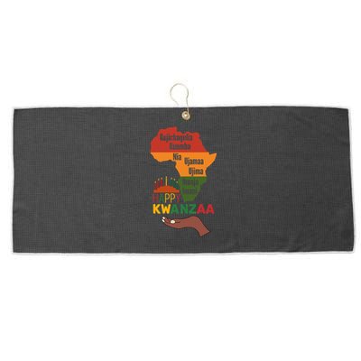 Happy Kwanzaa 7 Principles Of Kwanzaa Large Microfiber Waffle Golf Towel