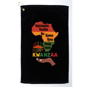 Happy Kwanzaa 7 Principles Of Kwanzaa Platinum Collection Golf Towel