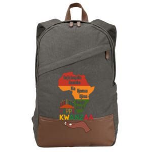 Happy Kwanzaa 7 Principles Of Kwanzaa Cotton Canvas Backpack