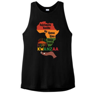 Happy Kwanzaa  7 Principles Of Kwanzaa  Ladies PosiCharge Tri-Blend Wicking Tank