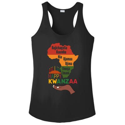 Happy Kwanzaa  7 Principles Of Kwanzaa  Ladies PosiCharge Competitor Racerback Tank