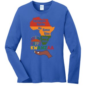 Happy Kwanzaa  7 Principles Of Kwanzaa  Ladies Long Sleeve Shirt