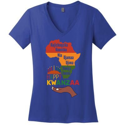 Happy Kwanzaa  7 Principles Of Kwanzaa  Women's V-Neck T-Shirt