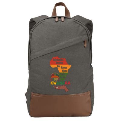 Happy Kwanzaa  7 Principles Of Kwanzaa  Cotton Canvas Backpack