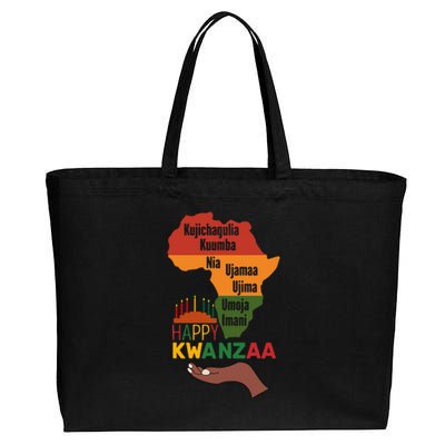 Happy Kwanzaa  7 Principles Of Kwanzaa  Cotton Canvas Jumbo Tote