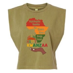 Happy Kwanzaa  7 Principles Of Kwanzaa  Garment-Dyed Women's Muscle Tee