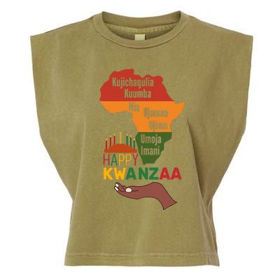 Happy Kwanzaa  7 Principles Of Kwanzaa  Garment-Dyed Women's Muscle Tee