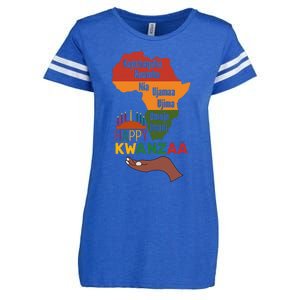 Happy Kwanzaa  7 Principles Of Kwanzaa  Enza Ladies Jersey Football T-Shirt