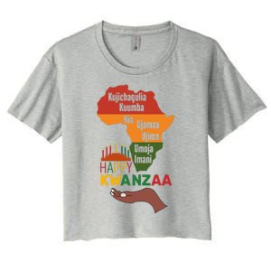 Happy Kwanzaa  7 Principles Of Kwanzaa  Women's Crop Top Tee