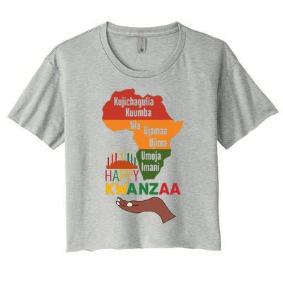 Happy Kwanzaa  7 Principles Of Kwanzaa  Women's Crop Top Tee